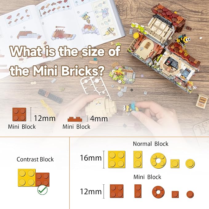 Honey Workshop Mini Building Blocks, MOC Creative Building Toys Model Set for 7-9 Years Old Girls Boys, 1242 PCS Simulation Architecture Construction Toy, Gift Idea for Kids Adults