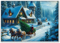 500-piece Winter Christmas Sleigh and Pine Branches Adult Wooden Puzzle, Intellectual Challenge, Stress-Relieving Puzzle, Relaxing Family Activity, Decoration, Size: 20.5 x 15 in