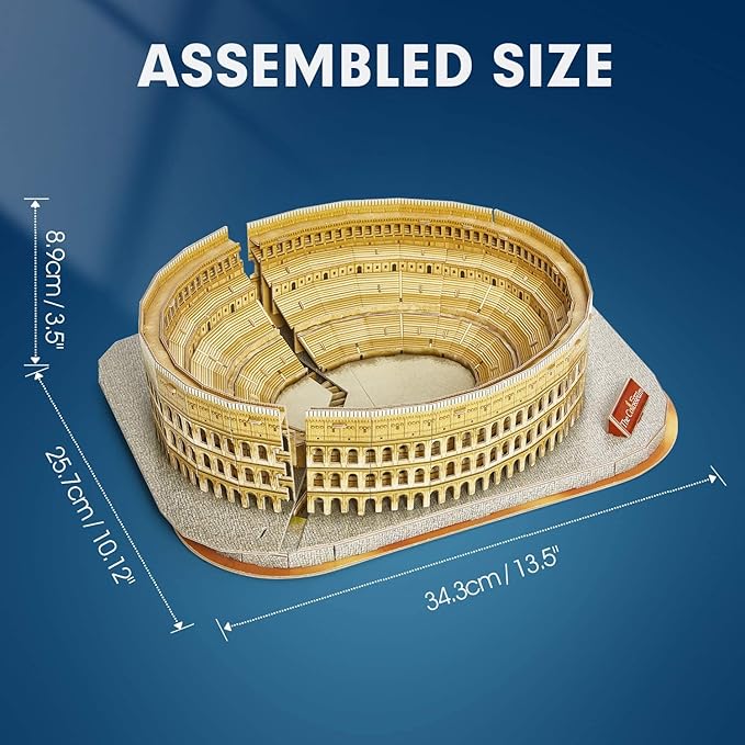 CubicFun 3D Puzzle for Adults Kids Rome Colosseum Jigsaw Italy Architecture Model Kits DIY Toys with Booklet Birthday Gift for Boys Girls Age 8+, 131 Pieces Valentine's Day Gift Easter Gifts Puzzles