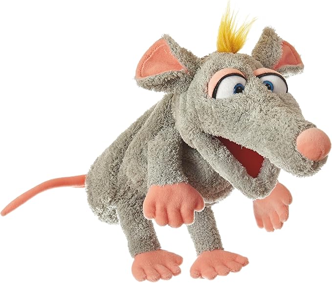 Living Puppets 12-Inch Grey Mouse Hand Puppet - Fine European Design, Ultra-Soft and Cuddly, Promotes Child Development, Safety Certified, Teacher-Recommended for Boys and Girls