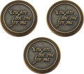 Bulk Set of 3 Romantic Love Expression Coins, You are The One for Me, I Need You by My Side, Anniversary Pocket Tokens for Date Night, Love Gift for Men & Women, from Him or Her