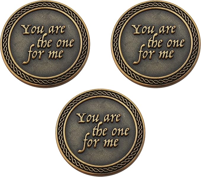 Bulk Set of 3 Romantic Love Expression Coins, You are The One for Me, I Need You by My Side, Anniversary Pocket Tokens for Date Night, Love Gift for Men & Women, from Him or Her