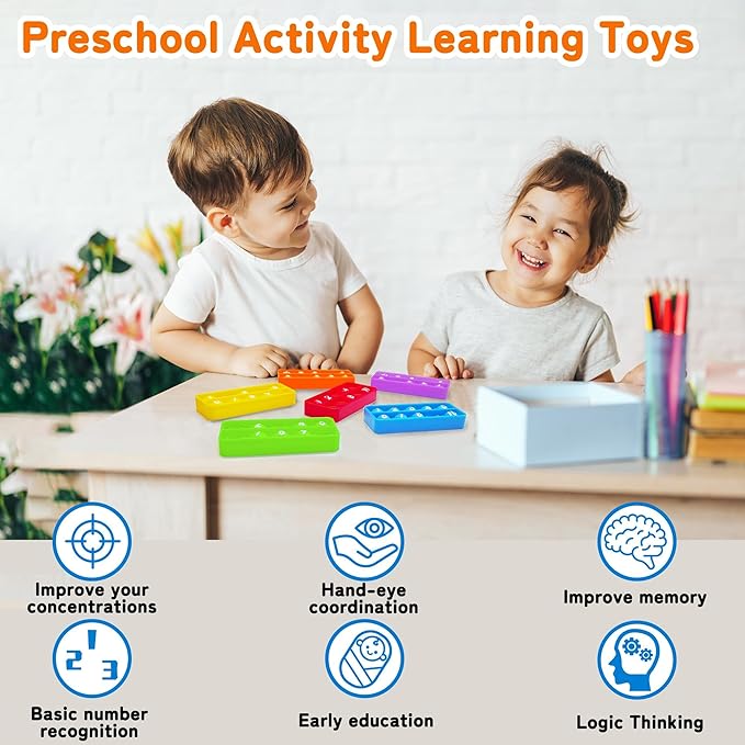 Ten-Frame Counting Toys, 10-Frame Bubble Popper Fidget Toys, Number Math Games, Montessori Educational Toy for Preschool Kindergarten Classroom Learning Activities Kids 3 4 5 Year Old