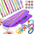 Euclidean Cube Friendship Bracelet Making Kit for Girls, Purple Whale Shaped Jewelry Making Kit for Girls Ages 8-12, DIY Arts and Crafts String Maker Tool, 7 8 9 10 11 12 Years Old Girl Birthday Gift
