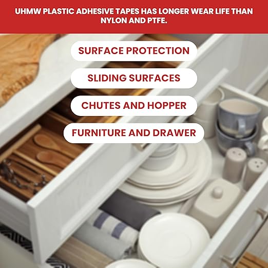 GGR Supplies T.R.U. UHMW High Impact Abrasion Resistant Slippery Tape with Acrylic Adhesive. 36 Yards (1.5" (38mm))