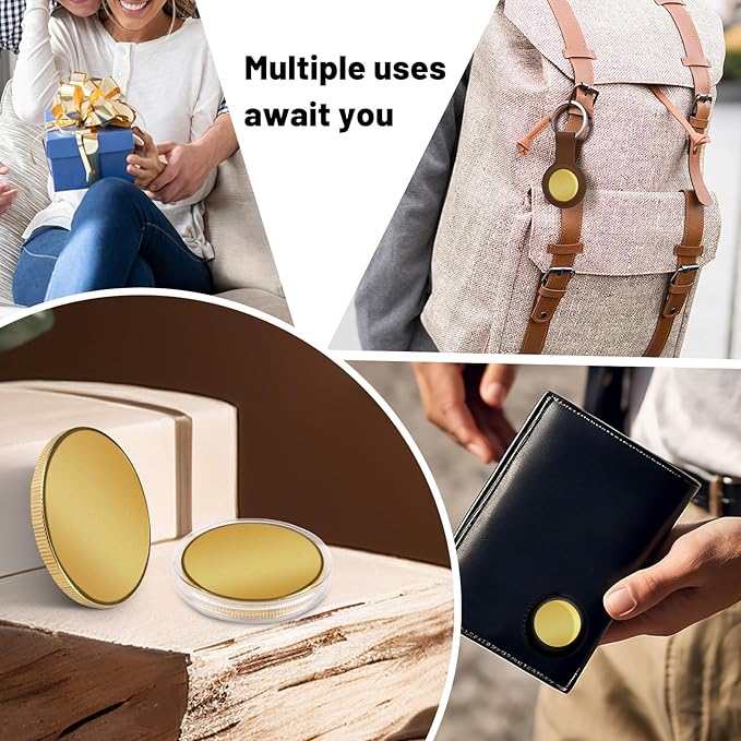 10PCS Brass Coin Blanks, 40×40×3mm Blank Challenge Coins with Acrylic Protection Box, Multipurpose Coin Blanks for Laser Engraving, Creative DIY, Travel Commemorative Collection, Bulk Craft Supplies