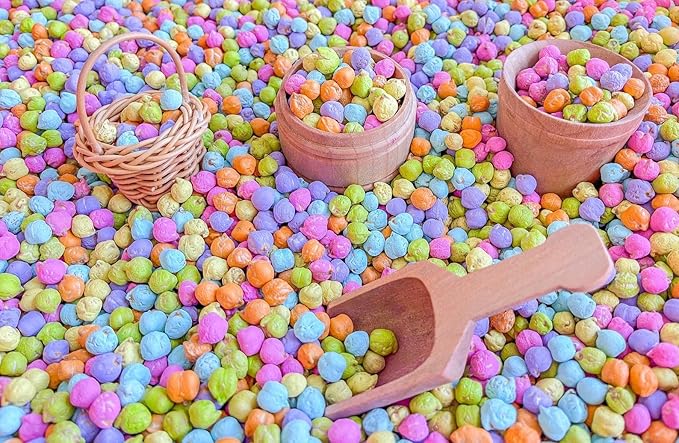 Colored Chickpeas for Sensory Play and Sensory Bins - Many Different Seasonal Colors (Pastel, 2 Cups)