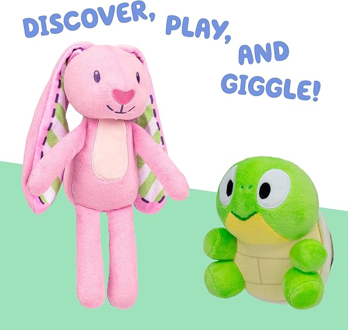 Bluey Friends 2-Pack Plush Stuffed Animals for Kids, Floppy and Turtleboy TV Show Plushies, Cuddly Playtime Toddler Plush Toys, Bluey Gifts Ages 3+