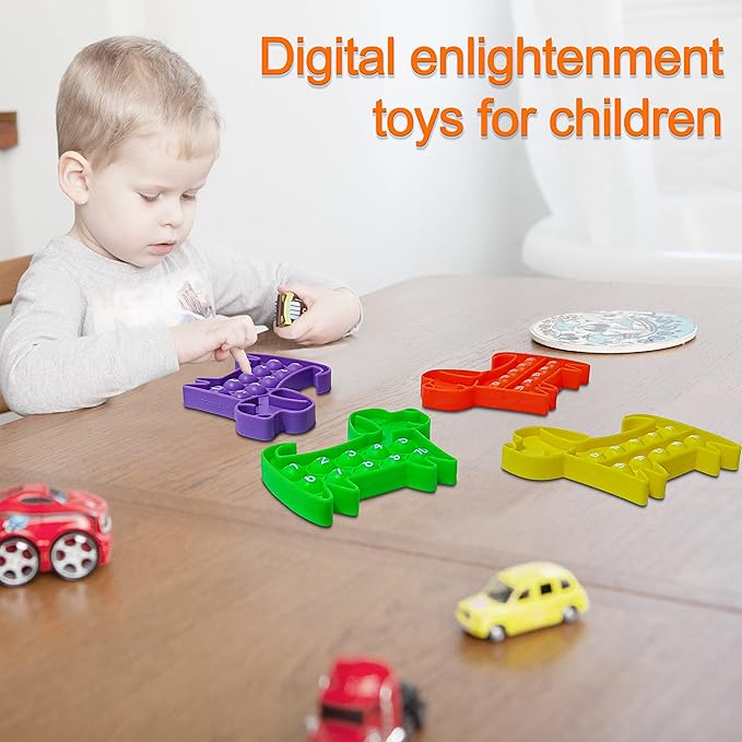 Ten Frame Math Manipulatives - Pop Fidget Toy with Puppy Dog Appearance for Kindergarten Classroom, an Educational Sensory Toy for Kids and Teachers, Double Side 4 Pack Set Included