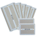 Solderable Breadboard PCB Board Gold-Plated Solder Breadboard for DIY Electronics Projects Apply to Arduino Soldering Projects 3.5"x2.05" (5 Pack + 2 Mini Board, White)