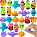 JOYIN 24 PCS Halloween Squishy Mochi Toys, Glow in The Dark Stress Relief Mochi for Halloween Party Favor Decoration, Halloween Goodie Bag Fillers, Kids Birthday Gifts