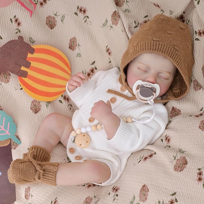 Reborn Baby Dolls – 20 Inch Real Baby Dolls That Look Real, Full Body Vinyl Girl Doll in Soft Knit Outfit, Lifelike Newborn with Accessories, Gift for Children Ages 3+, Pretend Play