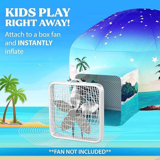 W&O Starlit Oasis with LED Lights & Sound – Glow-in-The-Dark Constellations for an Enchanting Stargazing Adventure – for Kids Ages 3-12 (Fan Not Included)