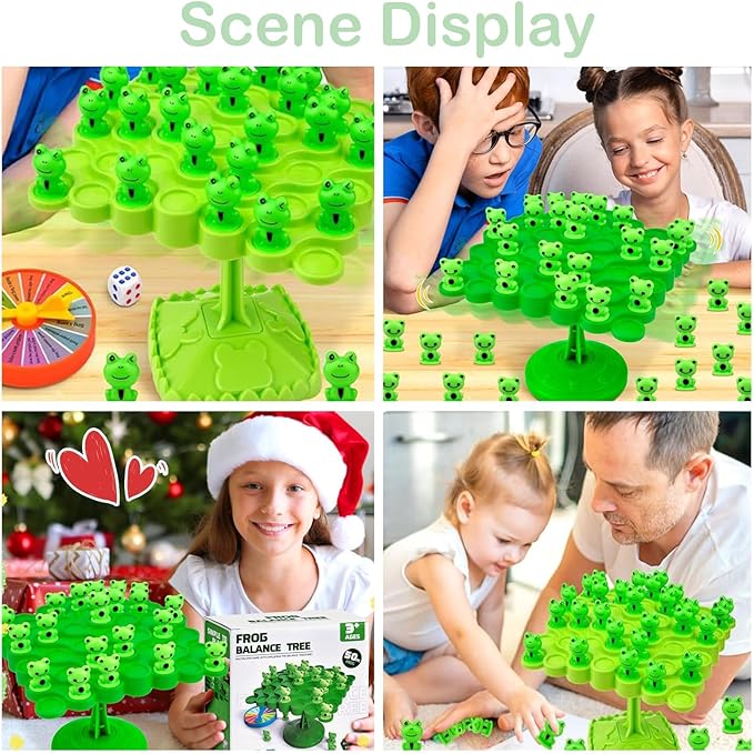 Frog Balance Game，Balance Board Game，Two-Player Balanced Tree Board Game, Montessori Frog Balance Tree Educational Toys, Children Desktop Game Gift for Boys Girls