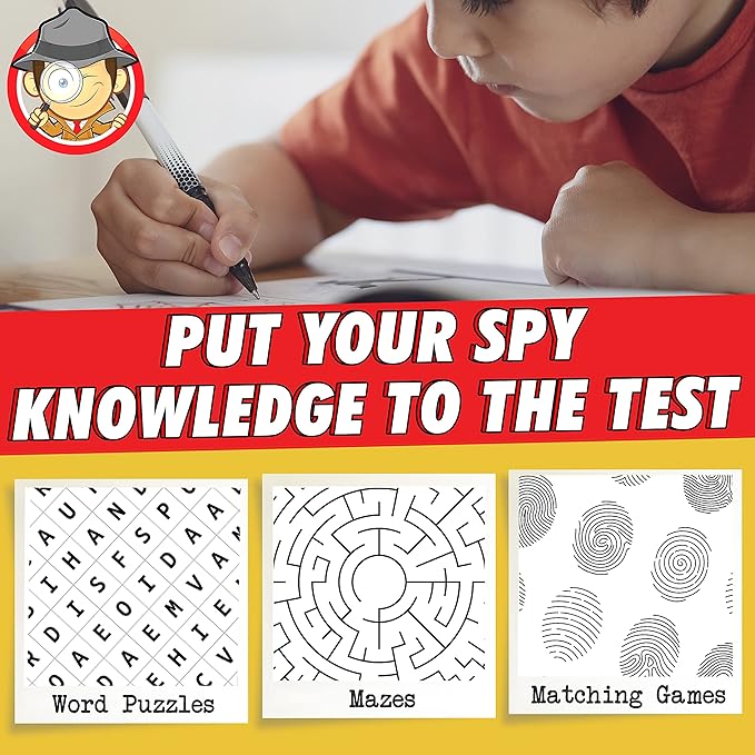 Spy Kit for Kids Detective Fingerprint Toys for 6 7 8 9 10 11 12 Year Old Boys Girls Secret Agent Investigation Science Set