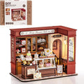 ROBOTIME DIY Miniature House Kit, Mini Wooden Dollhouse Kit for Adults, Building Kit with LED Light, Diorama Model,Halloween/Christmas/Birthday Gifts for Family/Friends (Honey Dessert Talk)