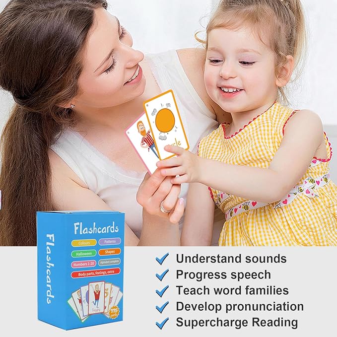 Steve and Maggie Sight Words Phonics Flash Cards - 115 Dolch Sightwords with Pictures,Literacy Learning Reading Cards Toy for Kindergarten,Home School Kids 3 4 5 Years Old