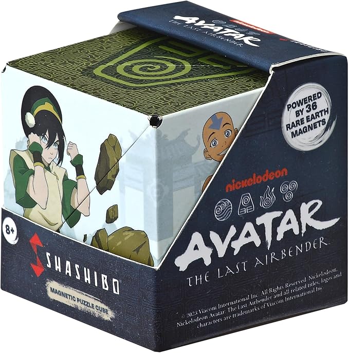 SHASHIBO Avatar The Last Airbender Shape Shifting Box - STEM Magnetic Fidget Cube That Transforms Into Over 70 Shapes, Download Fun in Motion Toys Mobile App (Earth)