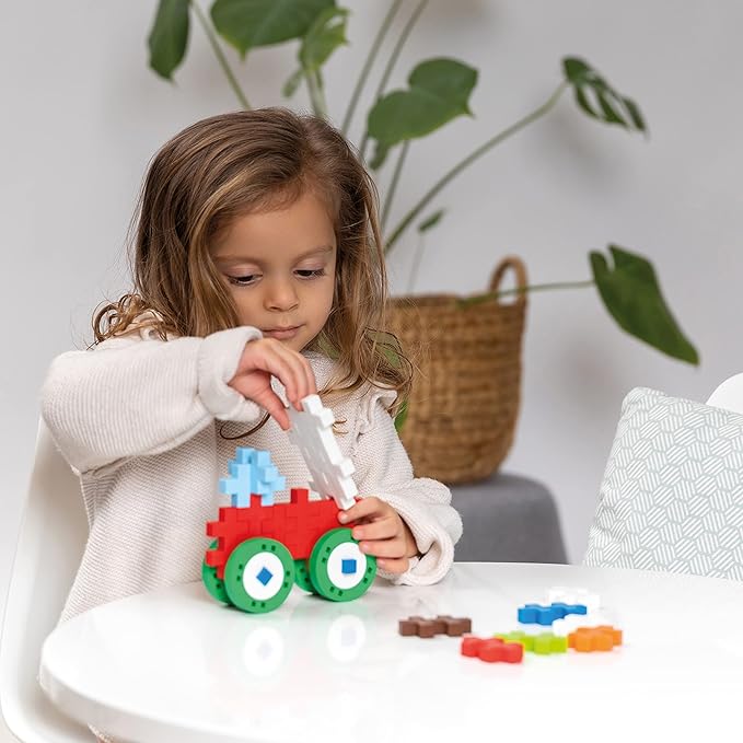 PLUS PLUS Big Make & GO 29 Pieces Construction Building Stem/Steam Toy, Interlocking Large Puzzle Blocks for Toddlers and Preschool