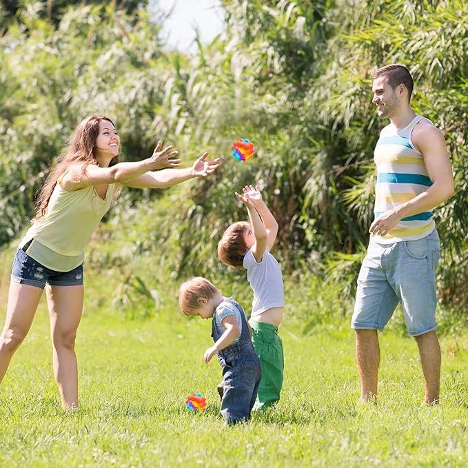 RadBizz Push Pop Bubble Fidget Sensory Toy Ball - for Autism, Stress, Anxiety - Kids and Adults (Multicolor Ball)