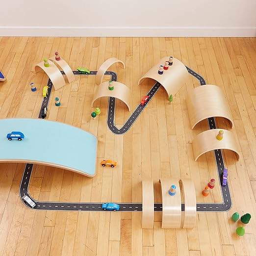 ECR4Kids Wooden Tunnels and Arches, Block Play, Natural, 10-Piece