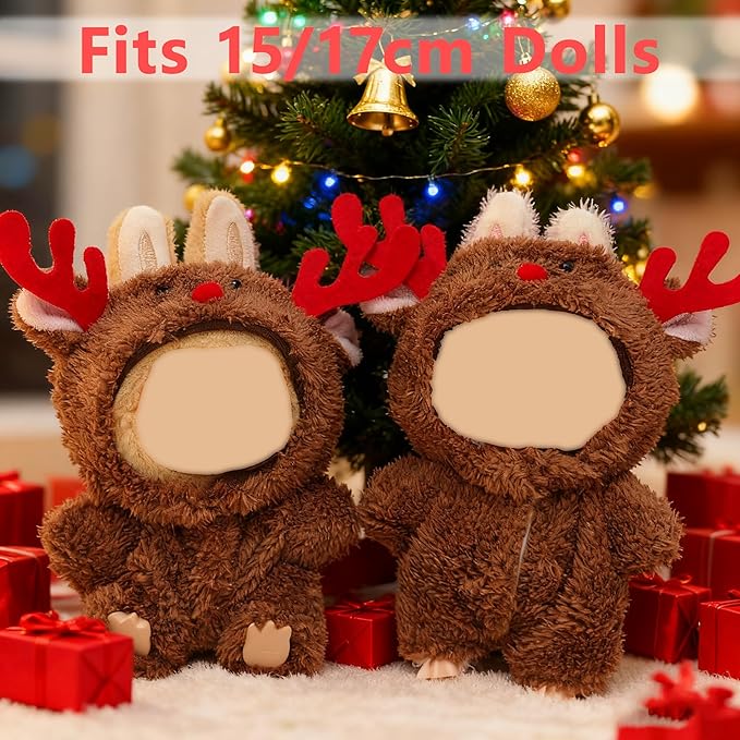 3 Pack Christmas Clothes for 17cm Doll (No Doll), Outfits for 15/17cm Dolls, Stylish Adorable Christmas Clothe Accessories