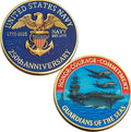 250th Anniversary U.S. Armed Forces Commemorative Coin - Patriotic Military Collectible with Engraved Service Branch Insignia，Patriotic Marine Corps Collectible (Navy)