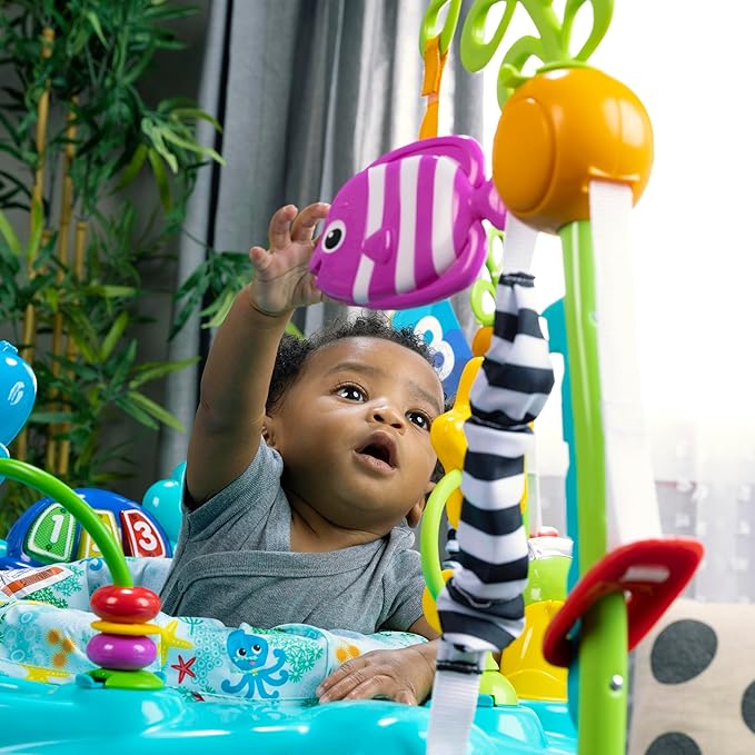 Baby Einstein Ocean Explorers Curiosity Cove 2-in-1 Educational Activity Jumper and Floor Toy, Max weight 25 lbs., Ages 6 Months+, Unisex