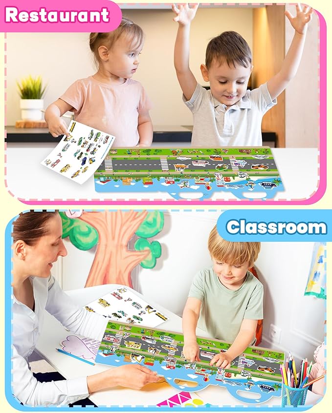 Reusable Sticker Book for Toddlers 2-4 Years, Stickers for Kids, Toddler Craft Activities, Toddler Travel Toys Ages 2+ Boy Girl Birthday Gifts