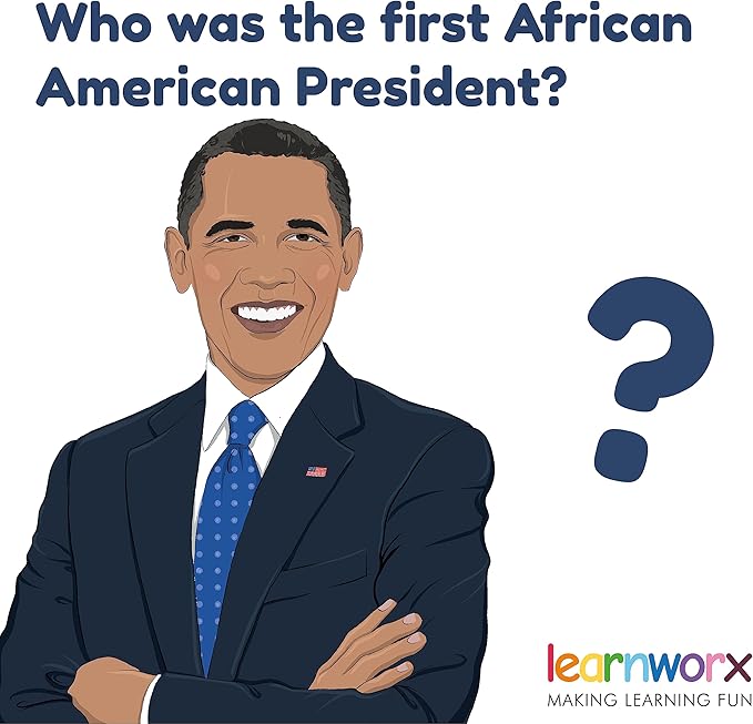US Presidents for Kids Flash Cards –46 President Cards –Learn Presidents of The USA –Includes US Presidents Party & Vice President Facts -Gift - Ages 5,6,7,8,9,10