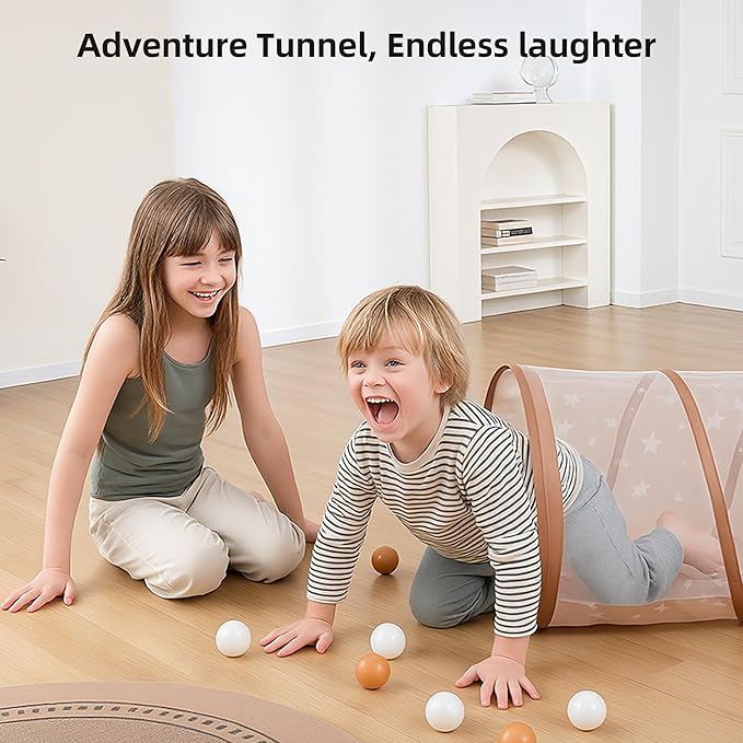 Play Tunnel for Toddlers, 69" x 18" Kids Crawl Tunnel Toy with Breathable Mesh, Pop Up Baby Tunnel Indoor Outdoor for Boys Girls & Pets, Foldable Gift for Birthday Christmas