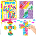 8PCS Poke-in Craft and Art Kit Kids Religious Cross Themed No-Mess Fabric Sewing Art Girl Boy 4-12 Puzzle Puncture Painting Christian Sunday School VBS Creative Activity Game Birthday Party