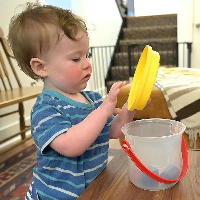 Shape Sorter Bucket – 12-Piece Toddler Math & Fine Motor Skills Toy, Special Needs-Friendly Sorting and Matching Activity