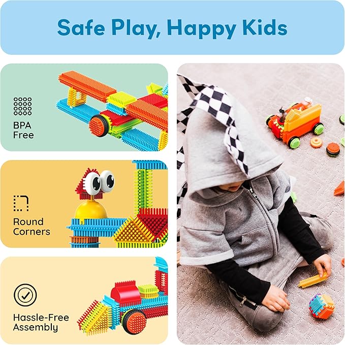 PicassoTiles Toys 112 Piece Hedgehog Blocks STEM Building Tiles Set Construction Learning Toy Stacking Interlock Block, Creativity Beyond Imagination, Inspirational, Recreational, Educational PTB112