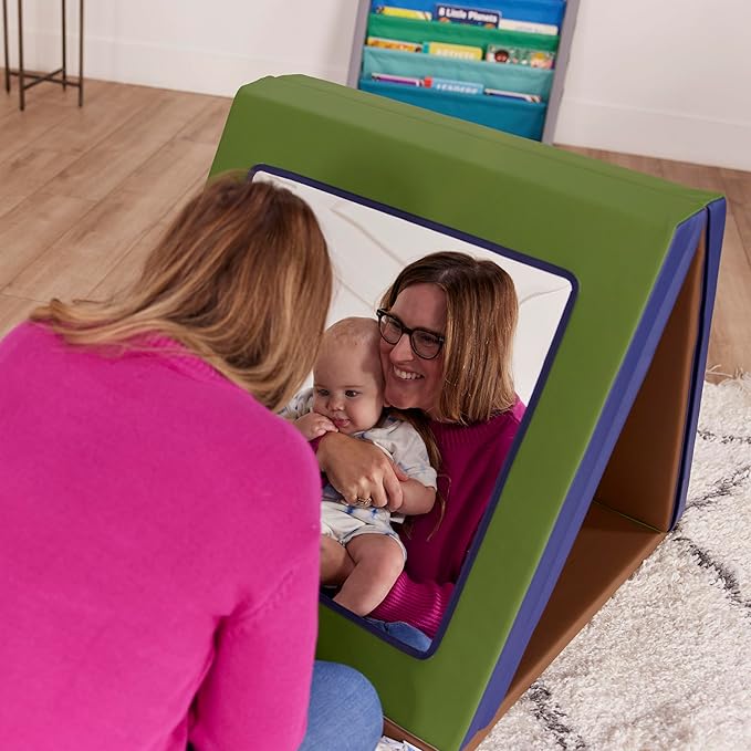 ECR4Kids SoftZone Folding Floor Mirror, Sensory Toy, Earthtone