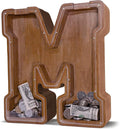 Wooden Letter Piggy Bank for Kids Larger Letter Piggy Bank for Boys and Girls Personalized Piggy Bank Initial Coin Bank Wood Kids Money Bank for Birthday and Festival