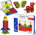 Mini Magnetic Tiles Building Blocks, Portable Travel Construction Set, STEM Toddler Puzzle Birthday Gift Toys for Children Ages 3 4 5 6 7 8