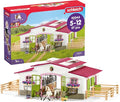 Schleich Horse Club - 97PC Riding Center Horse Toy Playset with Rider, 2 Horses, Barn and Farm Figurine Accessories for Girls and Boys - Interactive Play Figures - Realistic Kids Toys Ages 5+ | 42344