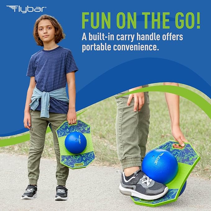 Flybar Pogo Trick Ball for Kids – Balance Bounce Board with Anti-Slip Deck – Pump Included - Indoor & Outdoor Toys for Boys and Girls Fun Way to Reduce Screen Time Supports up to 160 lbs – Ages 6+