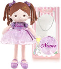 Personalized Soft Baby Doll Toys for Girls (16''), My First Birthday Gift, Christmas Dolls, Leya Doll Baby Rag Doll Plush Toys for Toddler Kids Infants -Princess Coral - Violet