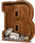 Wooden Letter Piggy Bank for Kids Larger Letter Piggy Bank for Boys and Girls Personalized Piggy Bank Initial Coin Bank Wood Kids Money Bank for Birthday and Festival