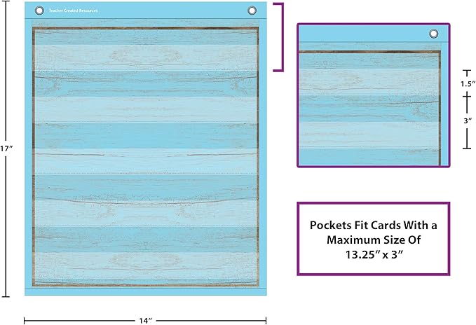Teacher Created Resources Painted Wood Magnetic Mini Pocket Charts (14" x 17")