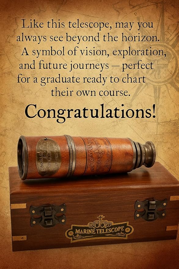Handcrafted Brass Nautical Telescope | Vintage Replica Spyglass | Antique Nautical Collectible Decor | Functional 15-Inch Brass Telescope with Box