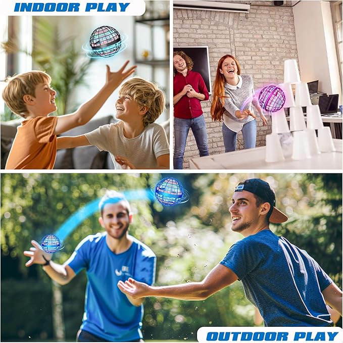 2025 Flying Orb Ball - AI Cool Novelty Gift Galaxy Boomerang Hand Drone Magic Floating Orbit Hover Mini Outdoor Fidget Toy for Boys Girls Teens Kids (2 Pack Blue)