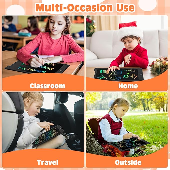 cimetech LCD Writing Tablet, 12 Inch Kids Toys Doodle Board, Toddler Toys for 3-8 Year Old Girls Boys, Travel Essentials Drawing Pad, No Mess Coloring Books (Black)