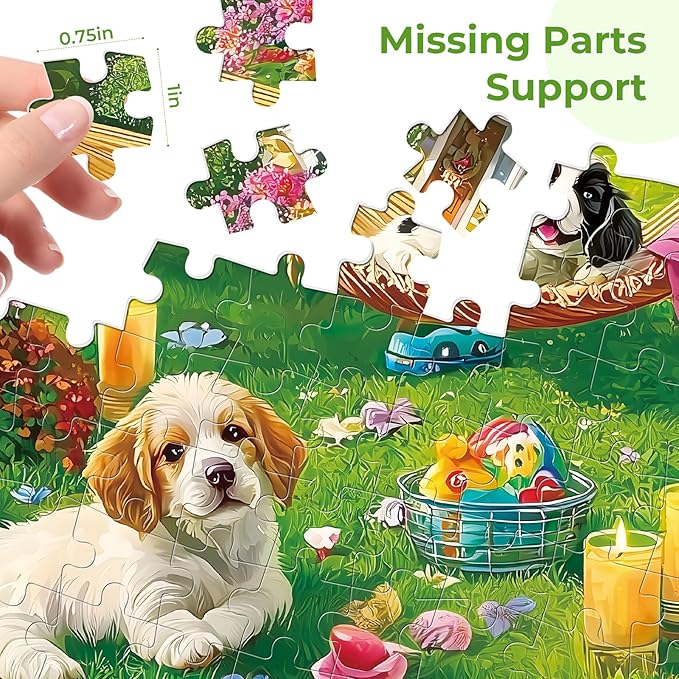 Puzzles for Adults 500 Pieces,Cute Puppy & House Puzzle for Adult,500 Pieces Fun Dogs Jigsaw Puzzles for Kids Adults Seniors Teens,Challenging Family Games Giving Puzzles,20.5x15 in