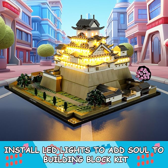 LED Light Kit for Lego Architecture 21060 Himeji Castle Set, Compatible with Lego 21060 Building Blocks Model(Not Include Blocks Set)