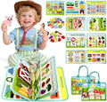 Busy Book for Toddlers - Farm Montessori Toys Busy Board for Boy Girl Gifts Educational Learning Activity Book Toddler Airplane Travel Toy Birthday Gift