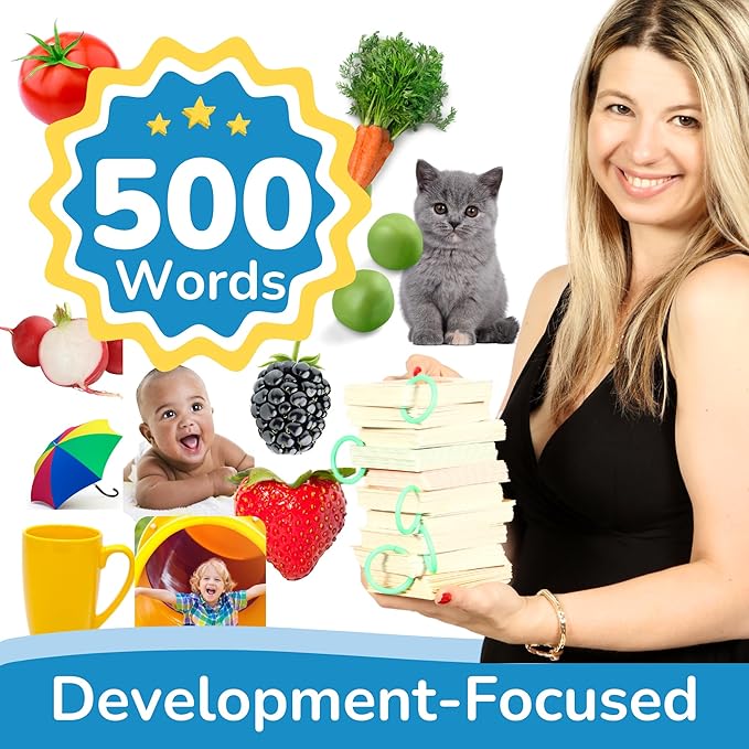 TOYVENTIVE First 250 Thick Toddler Flash Cards, 1 2 3 4 Year Old Letter, Number, Color, Animal, Baby Flash Cards Activities, Montessori Toys for Toddlers and Preschool, Toddler Learning Cards