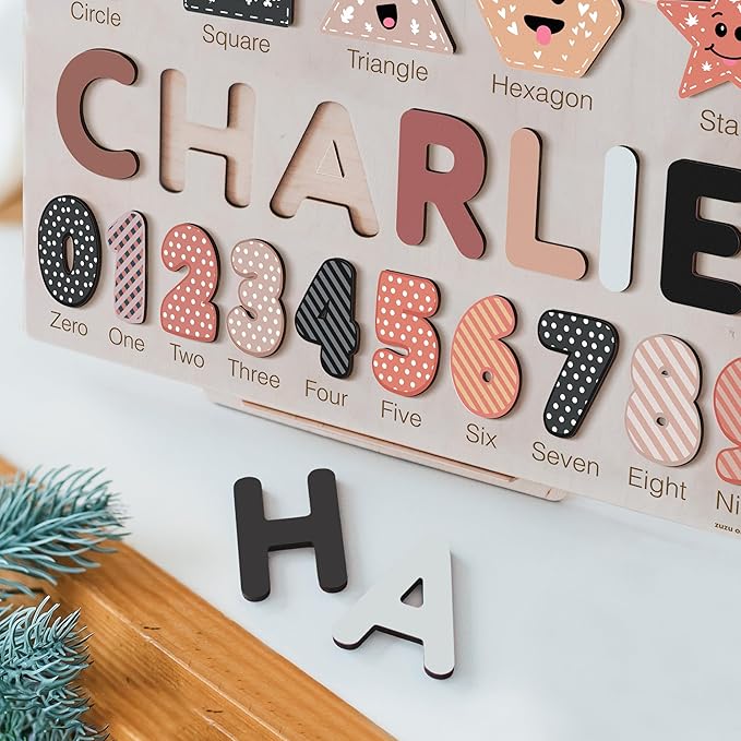 Custom Wooden Name Puzzle, Toddler Toys, Baby Girl Gifts, Gift for Kids, 1st Birthday Gift, Unique New Baby Gift, Wooden Puzzle